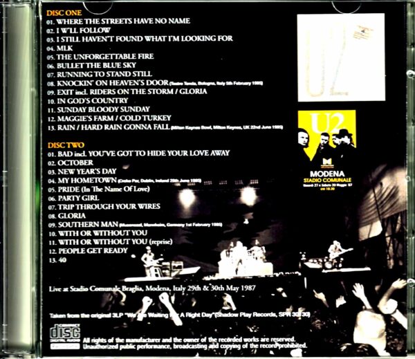 U2 You2/Italy 1987 2Days Original 3LP Edition - Image 2