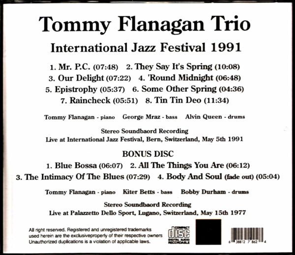Tommy Flanagan Trio Tommy Flanagan/Switzerland 1991 & more - Image 2