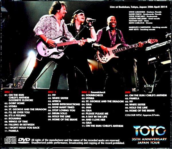 Toto / Tokyo performance 2nd day performance 2014 Complete version Tokyo,Japan 4.28.2014 & Soundcheck Complete S & V - Image 2