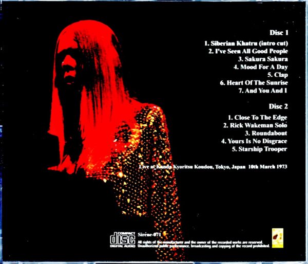 Yes/Tokyo,Japan 3.10.1973 - Image 2