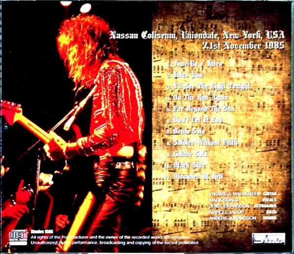 Yngwie J. Malmsteern Rising Force Yngwie Malmsteen/NY,USA 1985 - Image 2
