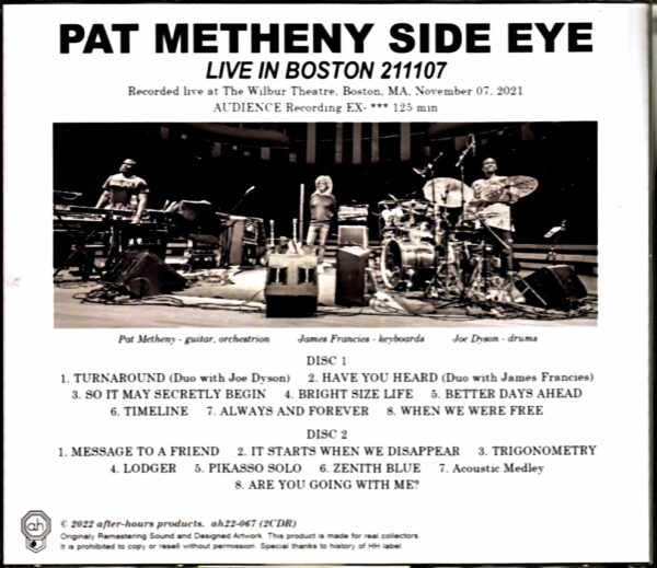 Pat Metheny Side Eye Pat Metheny/MA,USA 2021 Complete - Image 2