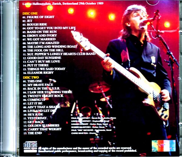 Paul McCartney/Switzerland 10.29.1989 - Image 2