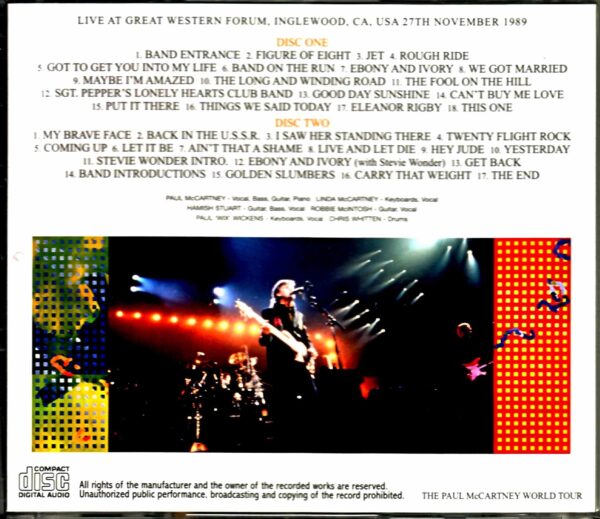 Paul McCartney/CA,USA 11.27.1989 Upgrade - Image 2