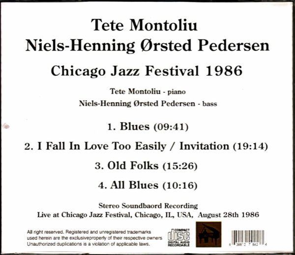 Tete Montoliu Niels-Henning Orsted Pedersen Tete Montoliu/IL,USA 1986 - Image 2