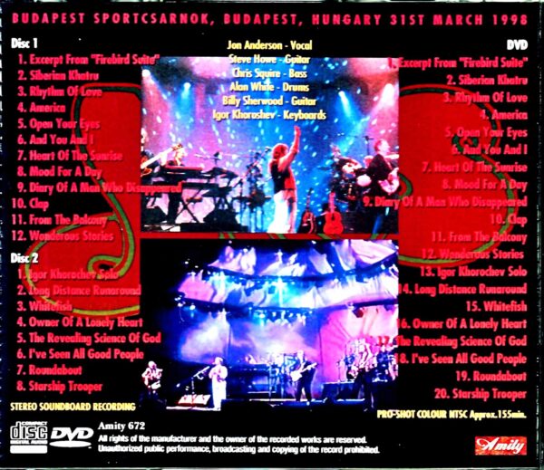 Yes/Hungary 1998 S & V - Image 2