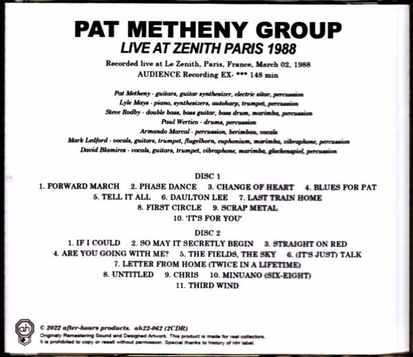 Pat Metheny Group Lyle Mays Pat Metheny Lyle Mays/France 1988 Complete - Image 2