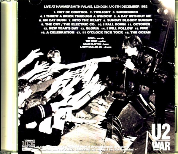 U2/London,UK 1982 Complete Audience Master - Image 2