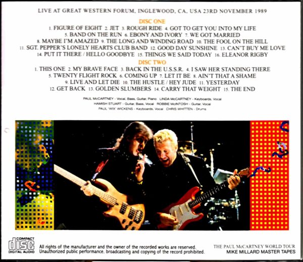 Paul McCartney/CA,USA 11.23.1989 Mike Millard Master Tapes - Image 2
