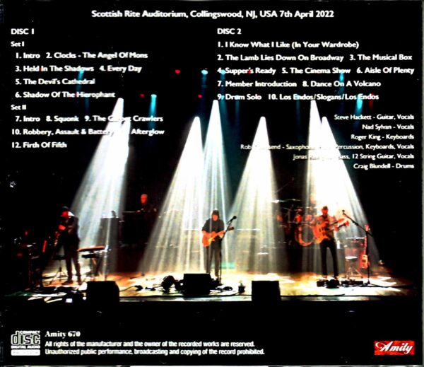 Steve Hackett/NJ,USA 2022 Complete - Image 2