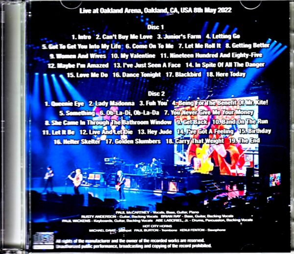 Paul McCartney/CA,USA 5.8.2022 Another Rec Edition - Image 2
