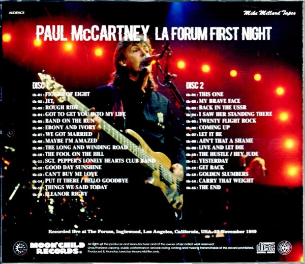 Paul McCartney/CA,USA 11.23.1989 - Image 2