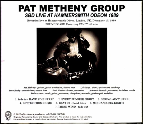 Pat Metheny Group Lyle Mays Pat Metheny Lyle Mays/London,UK 1989 - Image 2