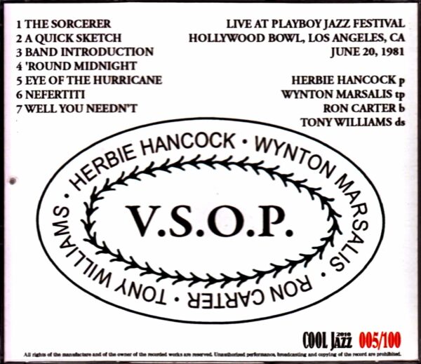 V.S.O.P. Herbie Hancock Quartet Wynton Marsalis, Ron Carter, Tony Williams Herbie Hancock/CA, USA 1981 - Image 2