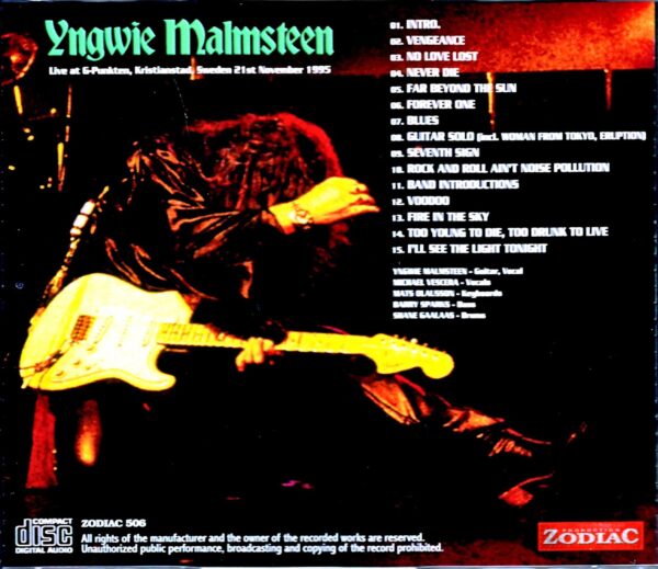 Yngwie Malmsteen/Sweden 1995 DAT Master - Image 2