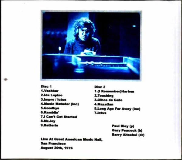 Paul Bley Trio Gary Peacock Paul Bley Gary Peacock/CA,USA 1976 - Image 2