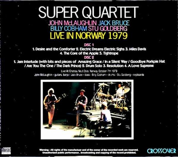 Super Quartet John McLaughlin, Jack Bruce, Billy Cobham John McLaughlin/Norway 1979 - Image 2