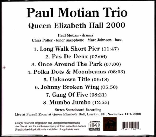 Paul Motian Trio Paul Motian/London,UK 2000 - Image 2