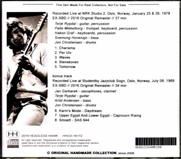 Terje Rypdal Group Jan Garbarek Terje Rypdal Jan Garbarek/Norway 1978 2Days & more - Image 2