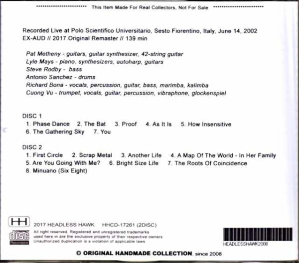 Pat Metheny Group Lyle Mays Pat Metheny Lyle Mays/Italy 2002 Complete - Image 2