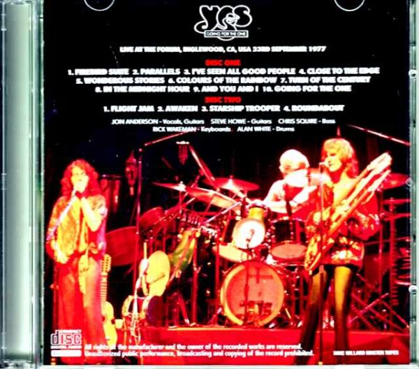 Yes/CA,USA 9.23.1977 Mike Millard Master Tapes - Image 2