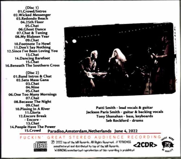 Patti Smith and Her Band Patti Smith/Netherlands 2022 Complete - Image 2