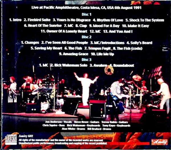 Yes/CA,USA 1991 Soundboard - Image 2