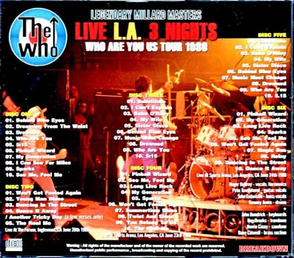 Who,The Who/CA,USA 1980 Complete Legendary Mike Millard Master Tapes - Image 2