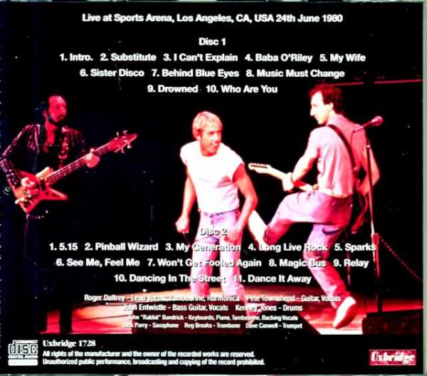 Who,The Who/CA,USA 6.24.1980 Mike Millard Master Tapes - Image 2