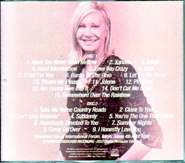 Olivia Newton-John Olivia Newton-John/Tokyo,Japan 2003 Digital Remastered Edition - Image 2