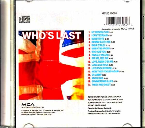 Who,The Who/Who's Last Taken form the UK Edition - Image 2