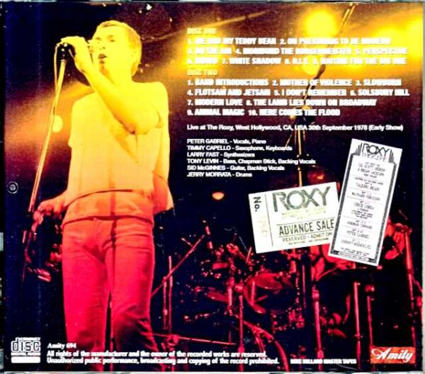 Peter Gabriel/CA,USA 1978 Early Show Mike Millard Master Tapes - Image 2