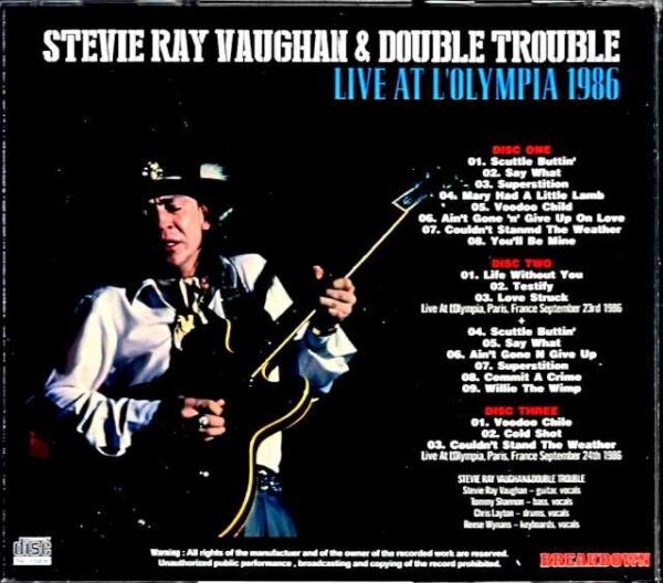 Stevie Ray Vaughan & Double Trouble Stevie Ray Vaughan/France 1986 2Days - Image 2