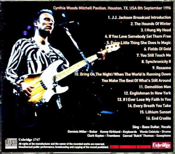 Sting/TX,USA 1996 Pre-FM Master - Image 2
