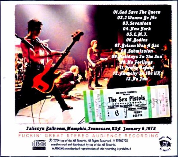 Sex Pistols/TN,USA 1978 Tape Source Edition - Image 2