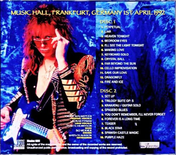 Yngwie Malmsteen/Germany 1992 Complete - Image 2