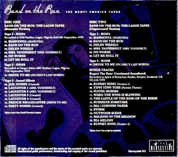 Paul McCartney Wings / Band on the Run Newly Discovered Rough Mix Tapes - Image 2