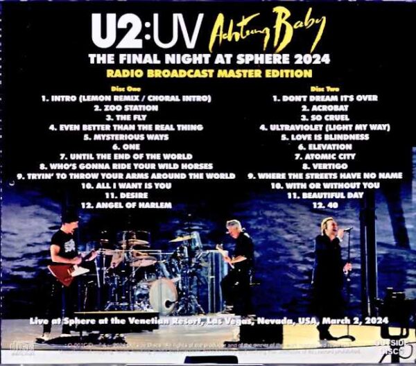 U2 / NV, USA 3.2.2024 Complete Radio Broadcast Edition - Image 2