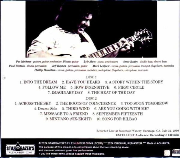 Pat Metheny Group Lyle Mays/CA,USA 7.21.1998 - Image 2