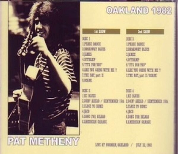 Pat Metheny/Live At Oakland 1982 4Disc - Image 2