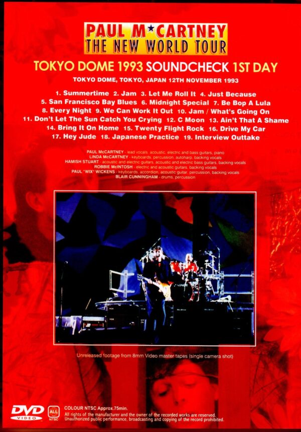Paul McCartney/Tokyo,Japan 11.12.1993 Unreleased Footage from 8mm Video Master Tapes - Image 2
