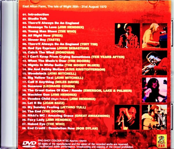 Various Artists Who,The,Jimi Hendrix,Bob Dylan,Miles Davis,Jethro Tull/The Isle of Wight 1970 Japanese Broadcast Ver. - Image 2