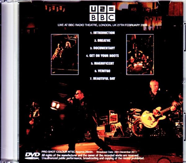 U2/London,UK 2009 Japanese Broadcast Ver. - Image 2
