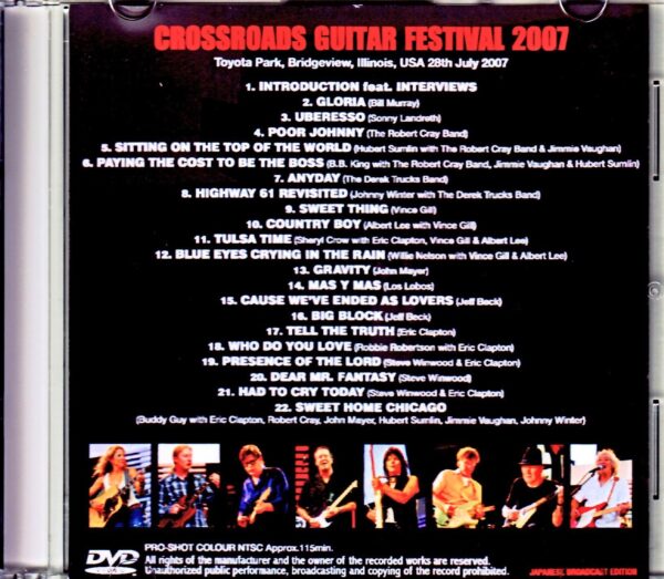 Various Artists Eric Clapton, Derek Trucks, B.B. King, Jeff Beck, Buddy Guy/IL, USA 2007 Japanese Broadcast - Image 2