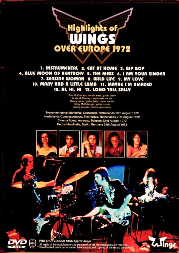 Paul McCartney,Wings/Europe Tour Collection 1972 - Image 2