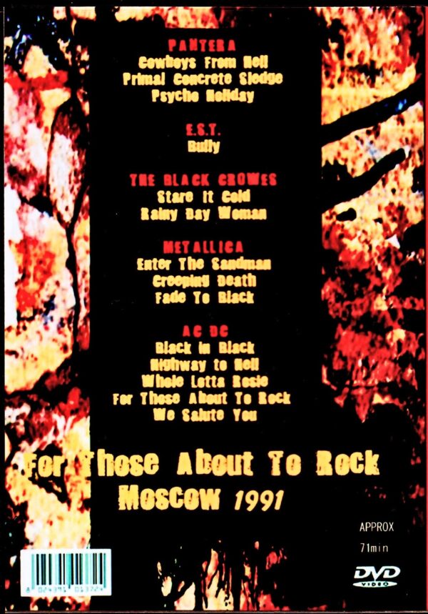 Various Artists Pantera, AC/DC, Metallica, Black Crowes/Russia 1991 - Image 2
