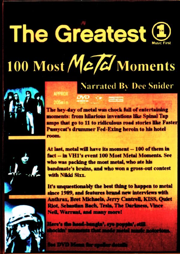 Various Artists Quiet Riot,Kiss,Vince Neil,Warrant,Anthrax,Darkness/Greatest 100 Most Metal Moments