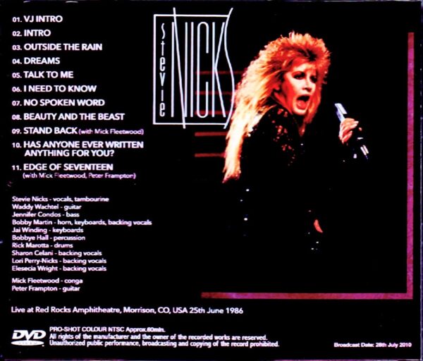 Stevie Nicks/CO,USA 1986 Japanese Broadcast Edition - Image 2