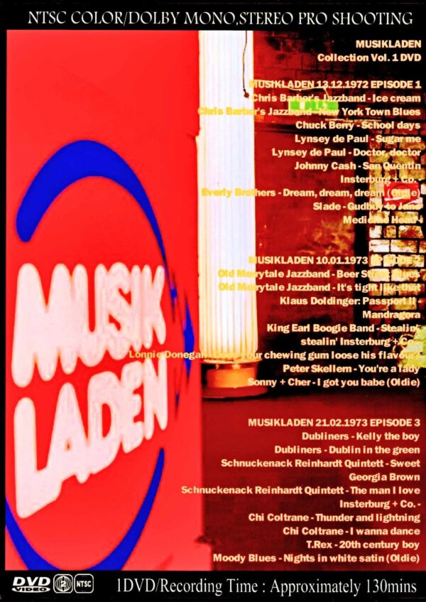 Various Artists Slade,T.Rex,Cguck Berry,Johnny Cash,Cher,Chi Coltrane/Musik Laden Video Collection Vol.1 - Image 2