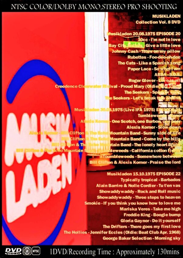 Various Artists Abba,10cc,Gloria Gaynor,Johnny Cash, Creedence Clearwater Rivival/Musik Laden Video Collection Vol.8 - Image 2